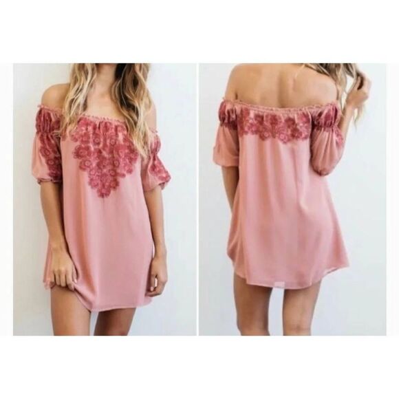 For Love & Lemons Dresses & Skirts - For Love and Lemons Sicily  sangria dusty pink dress